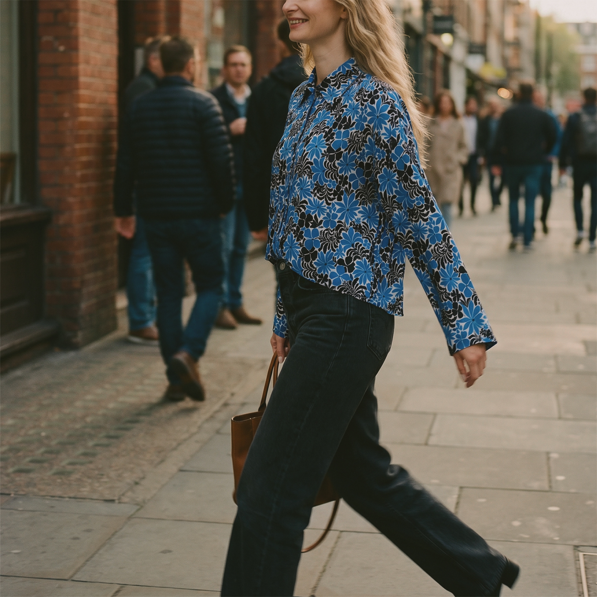Eno Top in Blue Flora | Crono Zee – Crono Zee